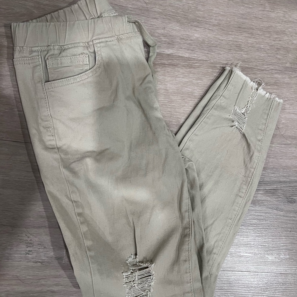 NWOT Ymi drawstring distressed khakis